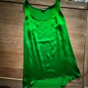 Express Green Asymmetrical Sleeveless Tank Top
